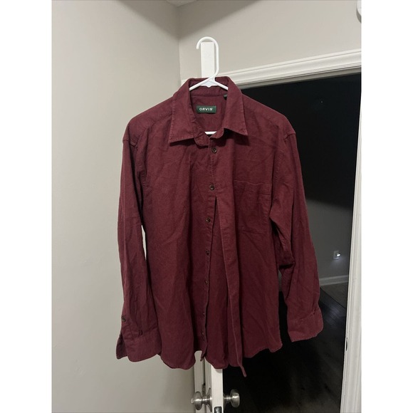 Orvis Button Down Shirt Men's Large Red Check Long Sleeve Luxury Flannel Nice - Picture 1 of 5